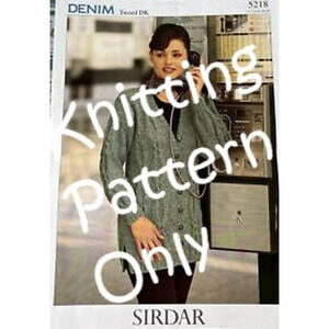 New Sirdar 5218 Denim Tweed Cardigan Sweater Double Knitting Pattern